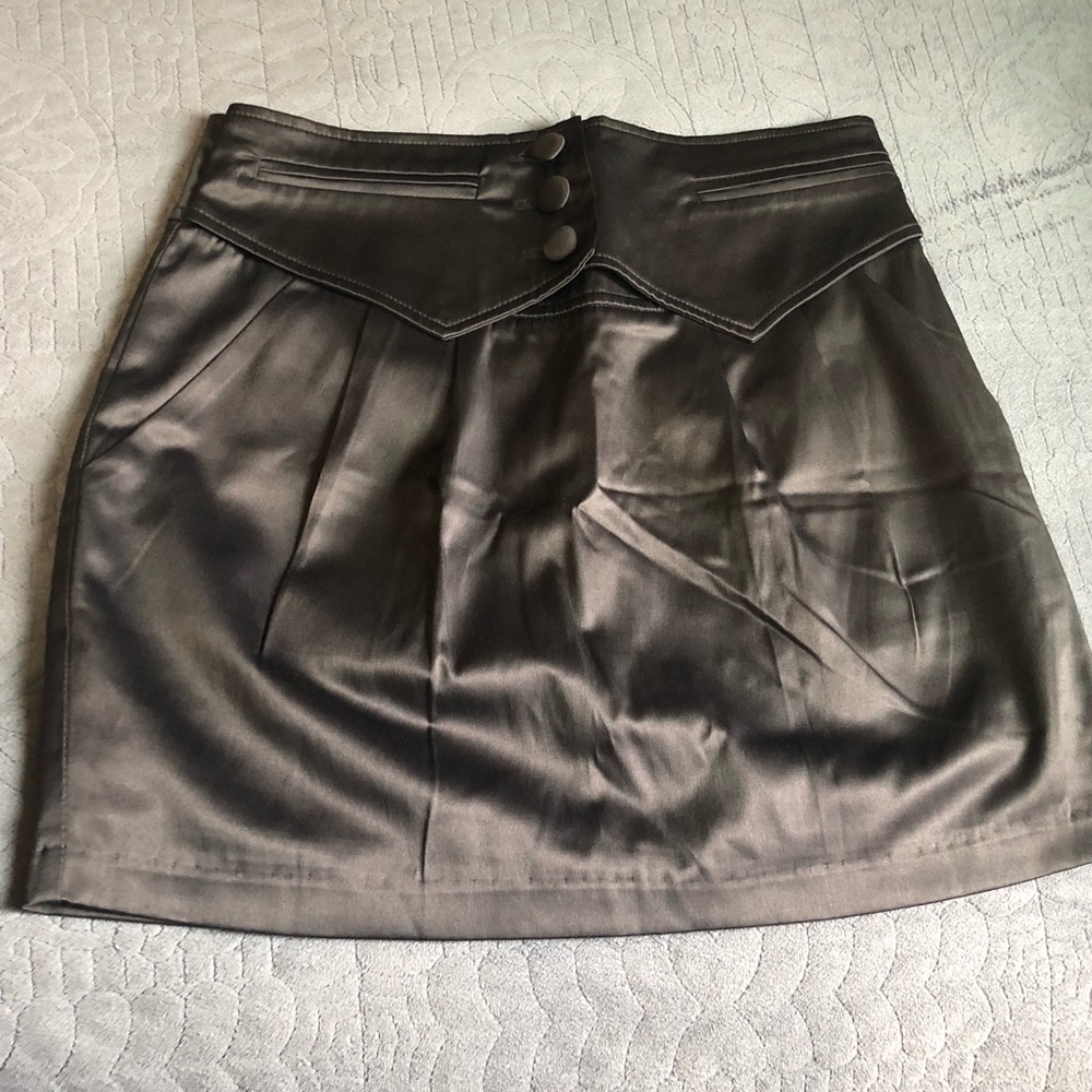 Silk-like mini skirt